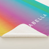 Farbige Niedliche Regenbogenfarben Ombre Monogram Sherpadecke (3/4)