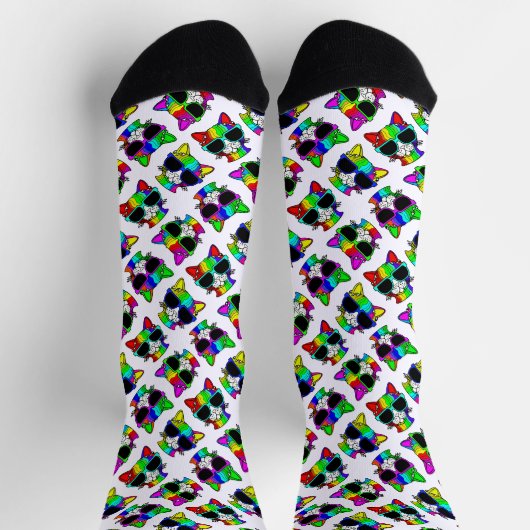 Farbige NIEDLICHE Regenbogenhaut Socken (Oben)