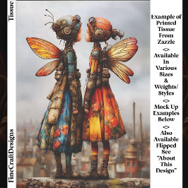 Farbige Niedliche Steampunk Fairies EK6L Decoupage Seidenpapier