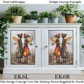 Farbige Niedliche Steampunk Fairies EK6R Decoupage Seidenpapier
