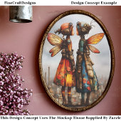 Farbige Niedliche Steampunk Fairies EK6R Decoupage Seidenpapier