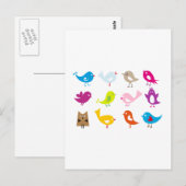 Farbige niedliche Vögel Postkarte (Vorne/Hinten)
