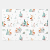 Farbige niedliche Weihnachtstiermuster Geschenkpapier Set (Vorderseite 3)