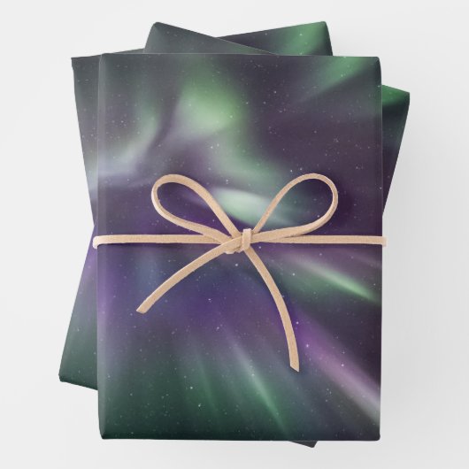 Farbige Nordlichter Geschenkpapier Set (Beispiel)