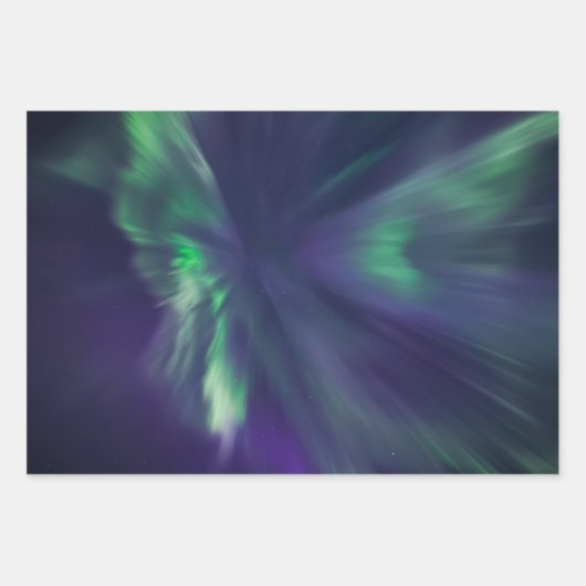 Farbige Nordlichter Geschenkpapier Set (Vorderseite 3)