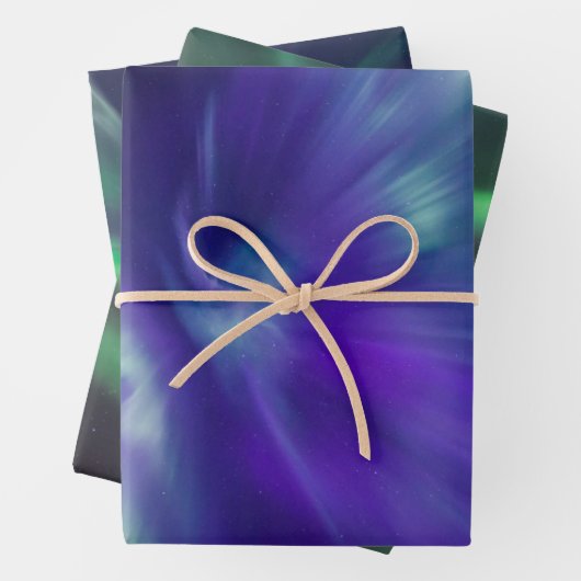 Farbige Nordlichter Geschenkpapier Set (Beispiel)
