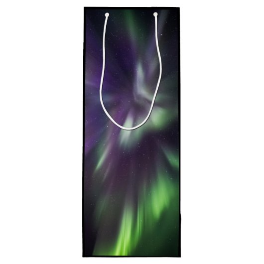 Farbige Nordlichter Geschenktüte Für Weinflaschen (Rückseite)