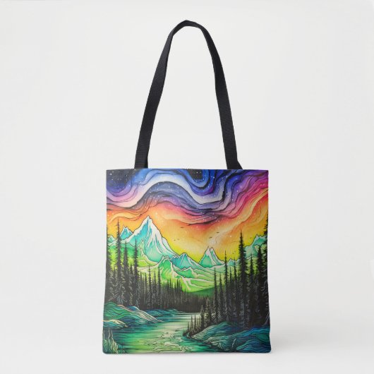 Farbige Nordlichter Tasche (Vorderseite)