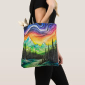 Farbige Nordlichter Tasche (Von Nahem)