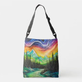 Farbige Nordlichter Tragetaschen Mit Langen Trägern (Rückseite)