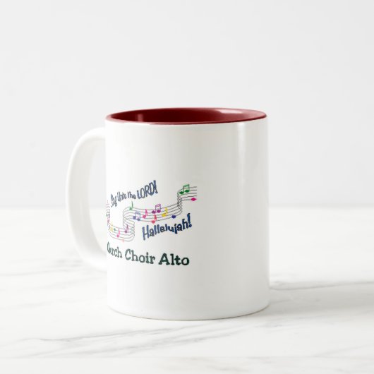 Farbige Noten Chor Alto Tasse (Vorderseite Links)