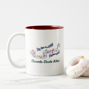Farbige Noten Chor Alto Tasse