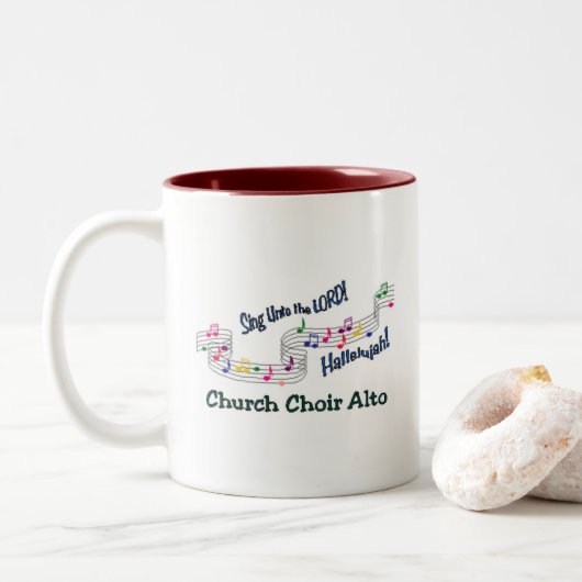 Farbige Noten Chor Alto Tasse (Mit Donut)