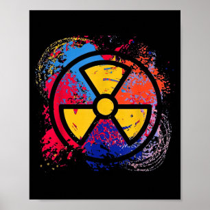Farbige Nuklearmedizin-Strahlensymbol Radiologie Poster