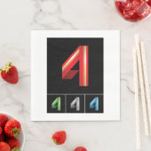 Farbige Nummer vier Papier Napkins Serviette (Beispiel)