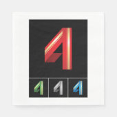 Farbige Nummer vier Papier Napkins Serviette (Vorderseite)
