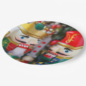 Farbige Nussknacker Pappteller (Schrägansicht)