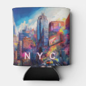 Farbige NYC Skyline Abstrakte Kunst Dosenkühler (Rückseite)