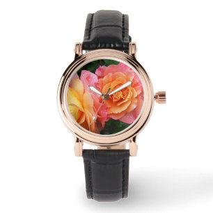 Farbige Ober-Rose Foto Armbanduhr