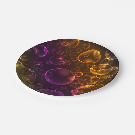 Farbige Objektive Pappteller (Schrägansicht)