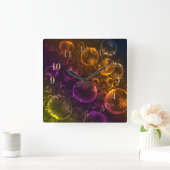 Farbige Objektive Quadratische Wanduhr (Zuhause)