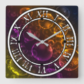 Farbige Objektive Quadratische Wanduhr (Vorderseite)