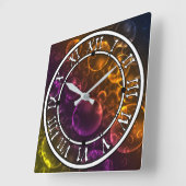 Farbige Objektive Quadratische Wanduhr (Winkel)