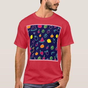Farbige Obst-Fantasie-Design T-Shirt