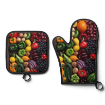 Farbige Obst- und Gemüse-Ofenhandschuh & Topflappe