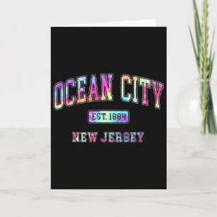Farbige Ocean City Nj 1884 Tie Dye Strand Strand V Karte