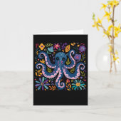 Farbige Octopus-Illustration Karte (Gelbe Blume)