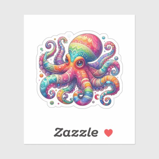 Farbige Octopus Vinyl Sticker (Blatt)