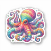 Farbige Octopus Vinyl Sticker (Vorderseite)