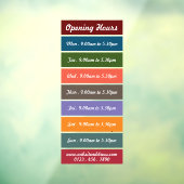 Farbige Öffnungszeiten im Blockstil Fensteraufkleber (Blatt 3)