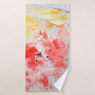farbige Ölfarbe auf Leinwand, Pinsel, Pinsel, Badehandtuch