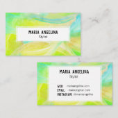 Farbige Ölmalerei abstrakt-grün-blau Visitenkarte (Vorne/Hinten)