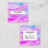 Farbige Ölmalerei abstrakt lila Quadratische Visitenkarte (Vorne/Hinten)