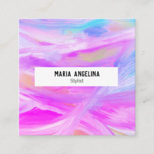 Farbige Ölmalerei abstrakt lila Quadratische Visitenkarte