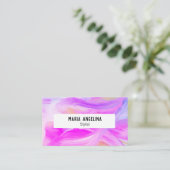 Farbige Ölmalerei abstrakt lila Visitenkarte (Stehend Vorderseite)