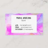 Farbige Ölmalerei abstrakt lila Visitenkarte (Rückseite)