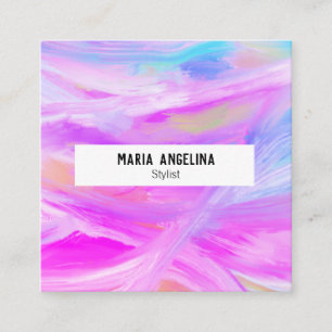 Farbige Ölmalerei abstrakten lila Quadratische Visitenkarte