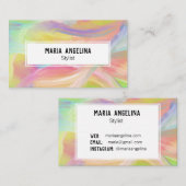 Farbige Ölmalerei abstrakter Regenbogen Visitenkarte (Vorne/Hinten)