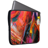 Farbige Ölpinselpinsel abstrakt im Hintergrund Laptopschutzhülle (Vorne Rechts)