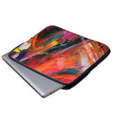 Farbige Ölpinselpinsel abstrakt im Hintergrund Laptopschutzhülle (Vorne Knopf)
