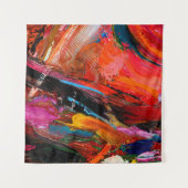 Farbige Ölpinselpinsel abstrakt Wandteppich (Vorderseite (Horizontal))