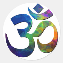 Farbige Om Yoga Symbole Runder Aufkleber
