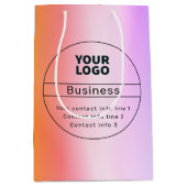 Farbige Ombre & Business/Brand-Kontakt-Information Mittlere Geschenktüte (Vorderseite)