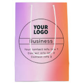 Farbige Ombre & Business/Brand-Kontakt-Information Mittlere Geschenktüte (Rückseite)