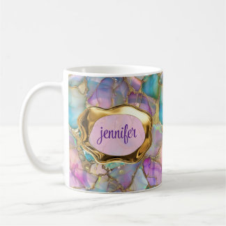 Farbige Opal- und Liquid-Gold-Personalisiert Kaffeetasse