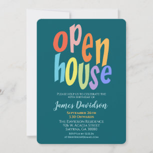 Farbige Open-House-Party Modern Einladung